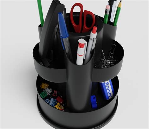 3d Plastic Desk Organizer Pen Holder Cgtrader