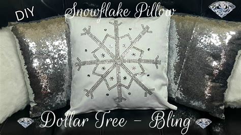 What a great way to make a full wall home decor piece with all dollar store products. DIY DOLLAR TREE WINTER BLING SNOWFLAKE NO SEW PILLOW ...