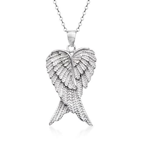 Sterling Silver Angel Wing Pendant Necklace 18 Ross Simons
