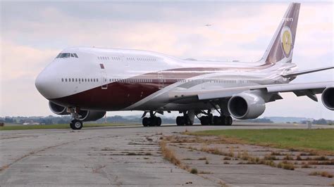 Boeing 747 8zv Bbj Vq Bsk Qatar Amir Flight Arrival And Departure