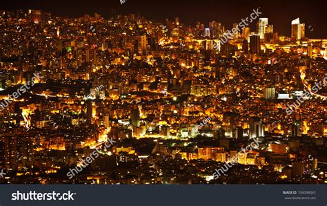 Night City Background Beautiful Urban Cityscape Beirut