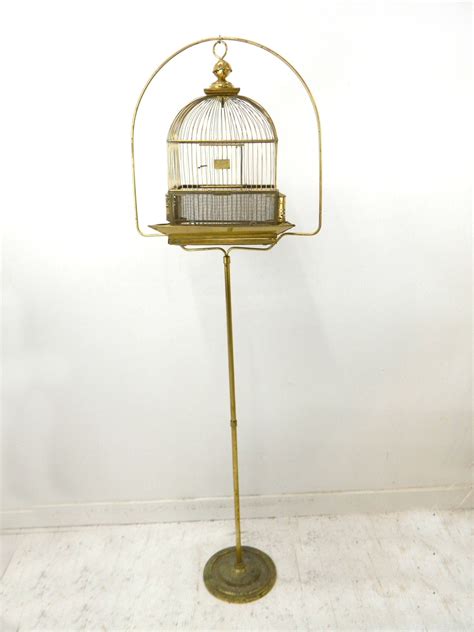 Vintage Hendryx Bird Cage And Floor Standornate Brass Bird Etsy