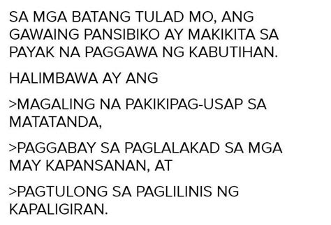 Ano Anong Gawain Pansibiko Ang Maaaring Gawin O Gampanan Ng Mga