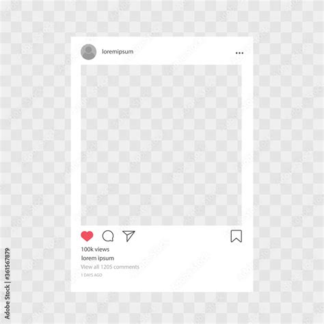 Social Media Instagram Profile Frame On A Blank Background Stock 벡터