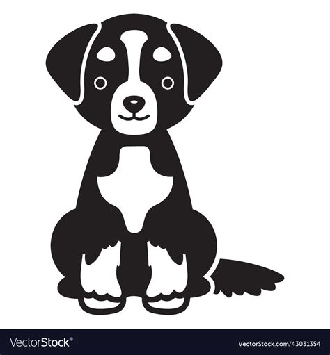 Cute Puppy Cut Out Royalty Free Vector Image Vectorstock