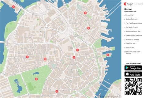 Boston Tourist Map Printable Draw A Topographic Map