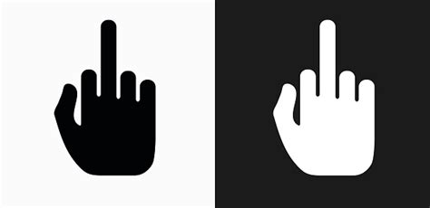 Middle finger stock photos middle finger stock illustrations. Middle Finger Icon On Black And White Vector Backgrounds ...