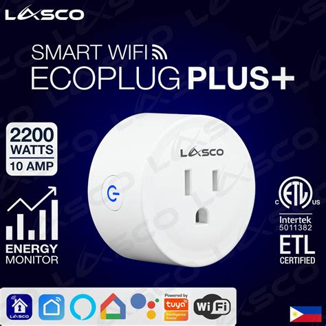 LASCO WiFi Eco Plug Plus Smart Plug with Energy Monitor ...
