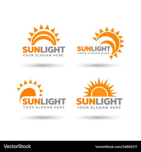 Creative Sunlight Logo Design Bundle Royalty Free Vector
