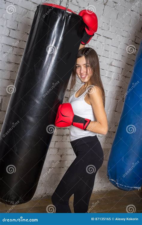 Beautiful Girl Posing In Boxing Gloves Stock Image Image Of Exercise