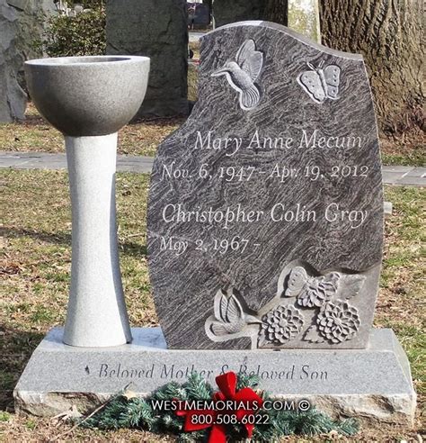 Upright Companion Headstones Tree Headstone Granite Gravestones Headstones Granite