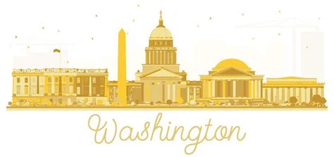 Premium Vector Washington Dc Usa City Skyline Golden Silhouette
