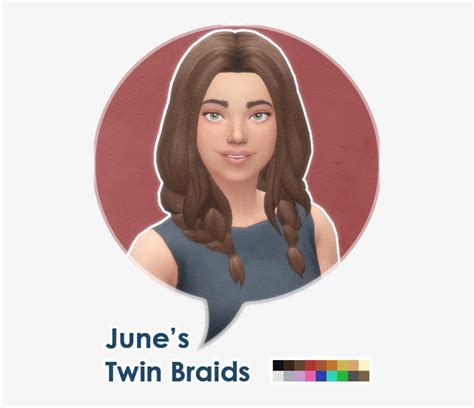 Download Junes Twin Braids By Lehgaming Sims 4 Braids Maxis Match
