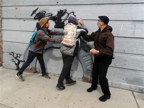 banksy debuts latest piece in brooklyn as nypd denies cops are hunting for the elusive graffiti
