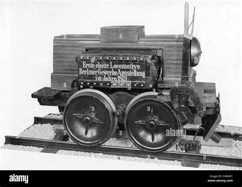 The First Electric Locomotive 1879 Stock Photo Alamy
