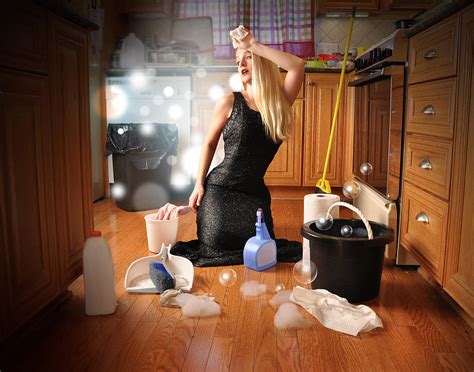 Beauty Glamour Girl Cleaning House Photograph By Angela Waye Fine Art