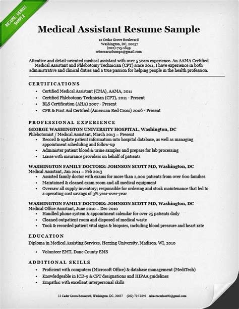 resume examples medical assistant resumeexamples medical assistant