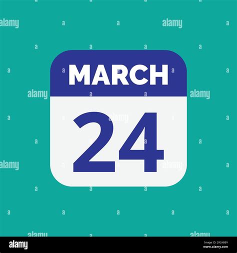 Flat March 24 Calendar Date Icon Stock Vector Stock Vector Image And Art