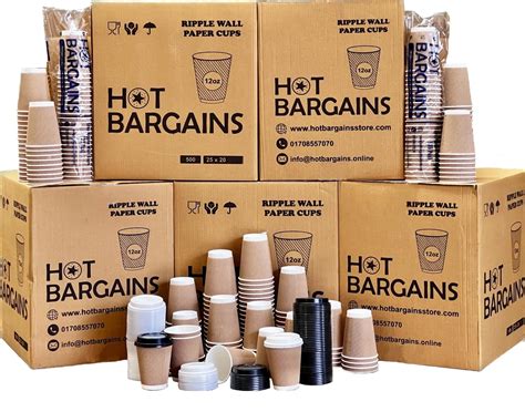 Buy HOT BARGAINS 25 X 12oz 360ml Kraft Triple Walled Disposable