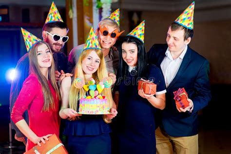 Young Peoples Birthday Party Stock Image Image Of Glass Happy 86666719