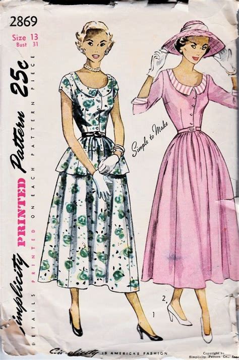 1940s Vintage Sewing Pattern 40s Dress Audrey Hepburn Scoop Etsy