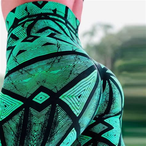 Pantalones De Yoga Con Estampado 3d De Cintura Alta Para Mujer Mallas Ajustadas Con Realce De