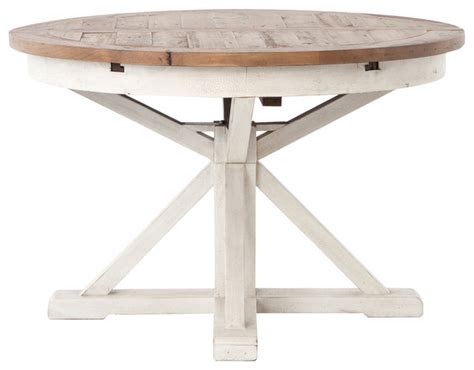 Furniture clearance, family room furniture, cocktail table, rustic tables for sale, farmhouse style furniture, furniture set sale, luxury furniture, rustic farm table, family farmhouse solid wood dining table, kitchen table with steel legs. Coastal Beach Reclaimed Wood White Expandable Round Dining ...