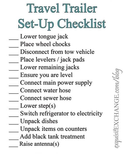 Rv Set Up And Tear Down Checklists Rv Camping Tips Rv Camping