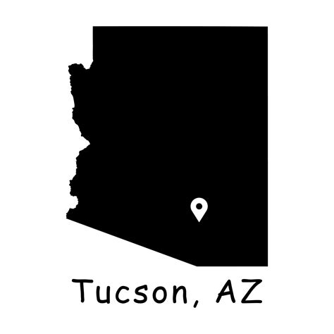 Tucson Az Arizona State Map Tucson City Az Arizona Usa Map Etsy Singapore