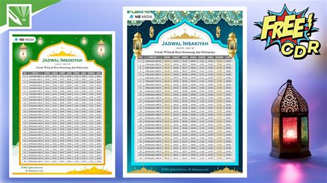 Free Template Desain Jadwal Imsakiyah Ramadhan 1442 H 2021 M