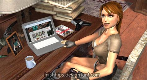tomb raider legend lara relaxing at home by irishhips original lara croft tomb raider legend