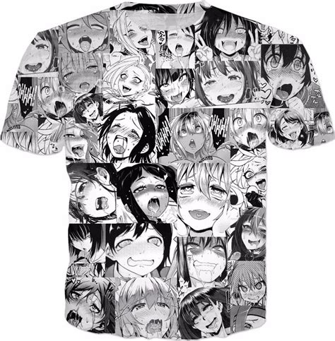 Ahegao Anime Face T Shirt Mens Womens Tshirt Hentai Manga Cosplay D