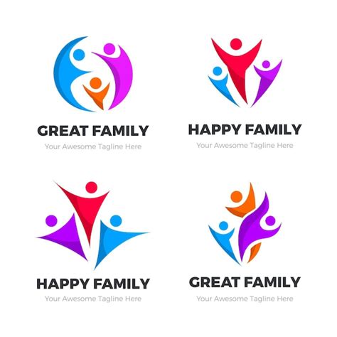 Collection De Logos De Famille Vecteur Gratuite