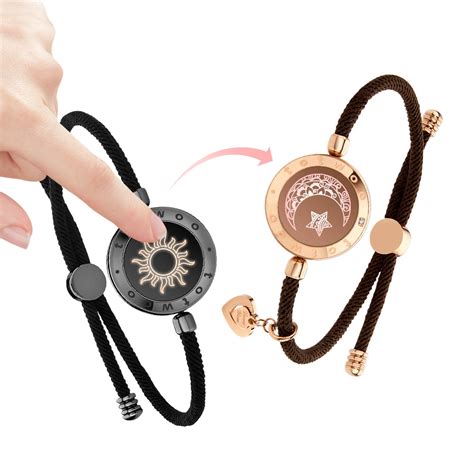 totwoo long distance touch light upandvibrate bracelets for couples long distance relationship