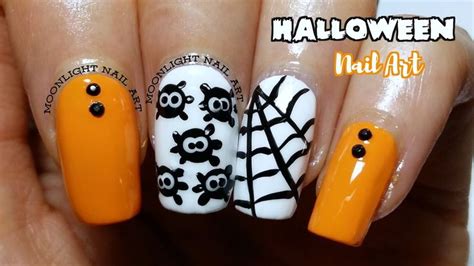 Halloween Nail Art Easy Spider And Spiderweb Tutorial Youtube Nails