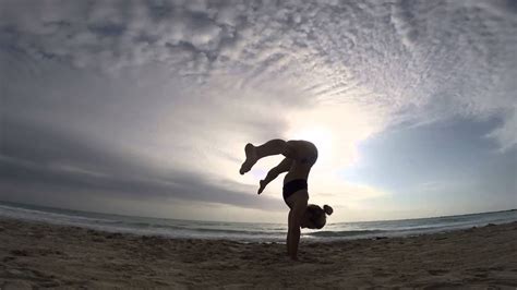 Beach Yoga Handstand Press Youtube