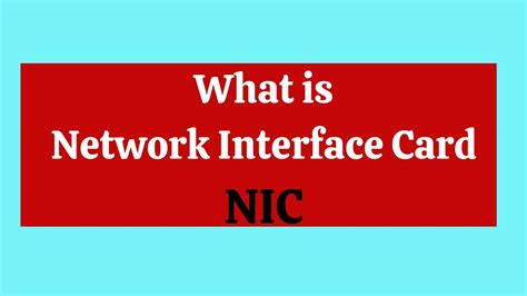 What Is Network Interface Card Nic Hindi Youtube