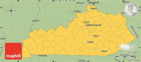 Savanna Style Simple Map Of Kentucky