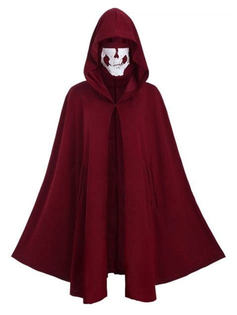 34 Off 2019 Halloween Hooded Hook And Eye Plus Size Cape Coat With