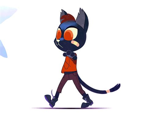 Animated Cartoon Cat Walking 