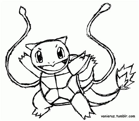 Squirtle Pokemon Coloring Pages Blastoise - SIMPLE PATTERN COLORING
