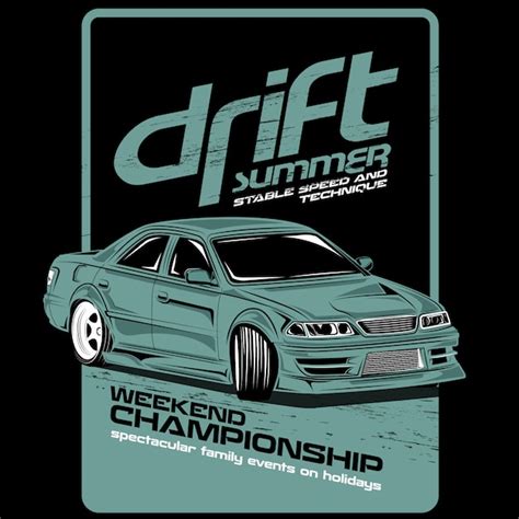 Premium Vector Summer Drift Vector Car Illustrations
