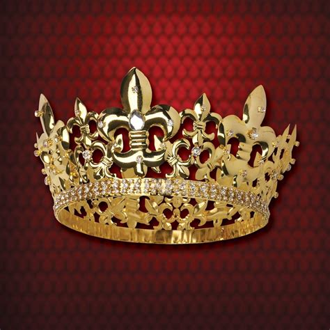 Gold Kings Crown W Faux Diamonds