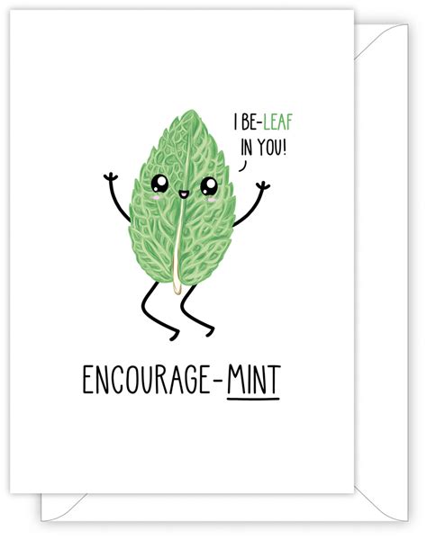 Funny Good Luck And Support Card Encourage Mint Just Joy Designs