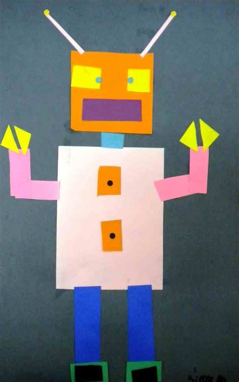 Geometric Shapes Robot Kindergarten Art Projects Kindergarten Art