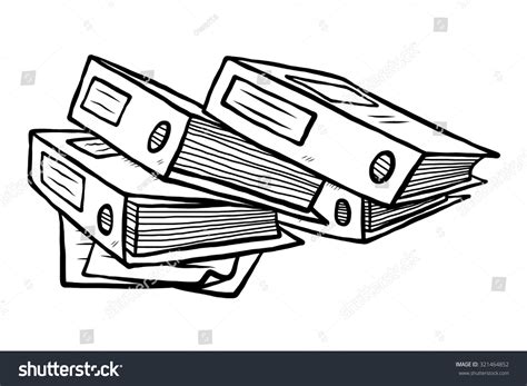 Stack Document Files Cartoon Vector Illustration Stock Vector 321464852