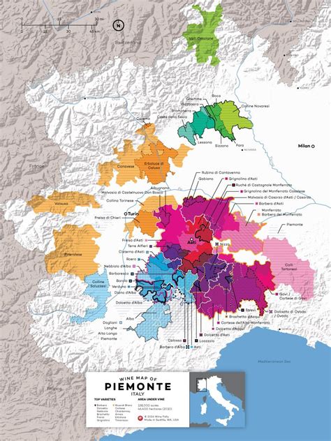 Piedmont Aka Piemonte Wine Map Of Italy A Region Renown For Italian