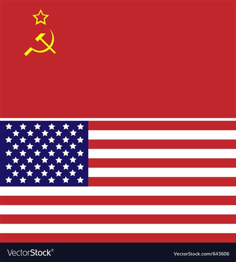 Soviet Union And Usa Flags Royalty Free Vector Image