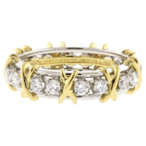 Tiffany Schlumberger 6 Bee Diamond Sapphire Gold Platinum Ring At