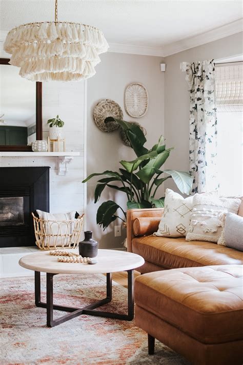 Modern Bohemian Farmhouse Living Room Before After
